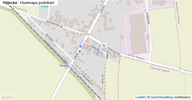Hájecká - mapa podnikání