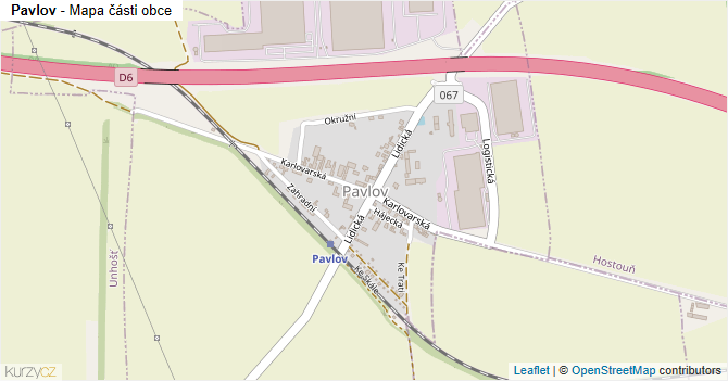 Pavlov - mapa části obce