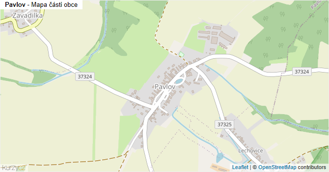 Pavlov - mapa části obce