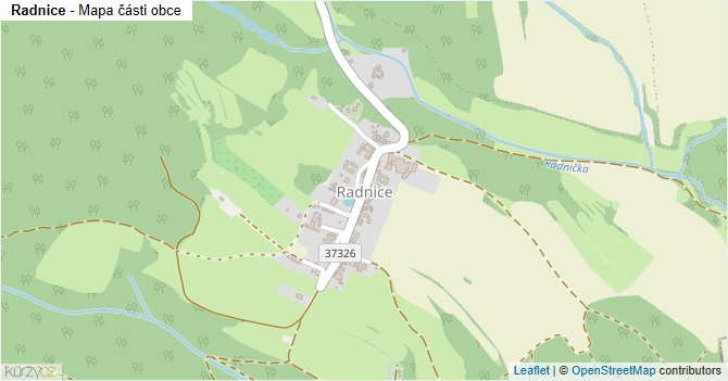Radnice - mapa části obce
