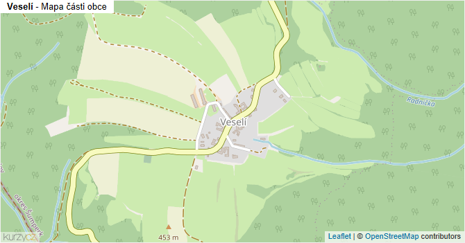 Veselí - mapa části obce