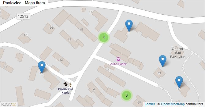 Pavlovice - mapa firem