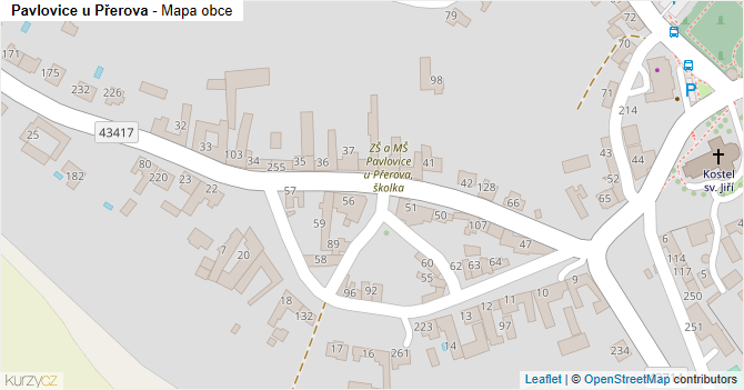 Pavlovice u Přerova - mapa obce