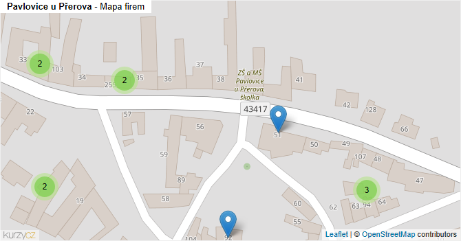 Pavlovice u Přerova - mapa firem
