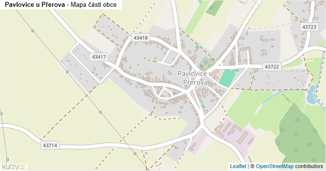 Pavlovice u Přerova - mapa části obce