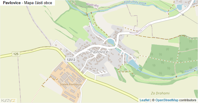 Pavlovice - mapa části obce