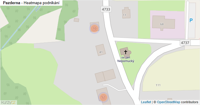 Pazderna - mapa podnikání