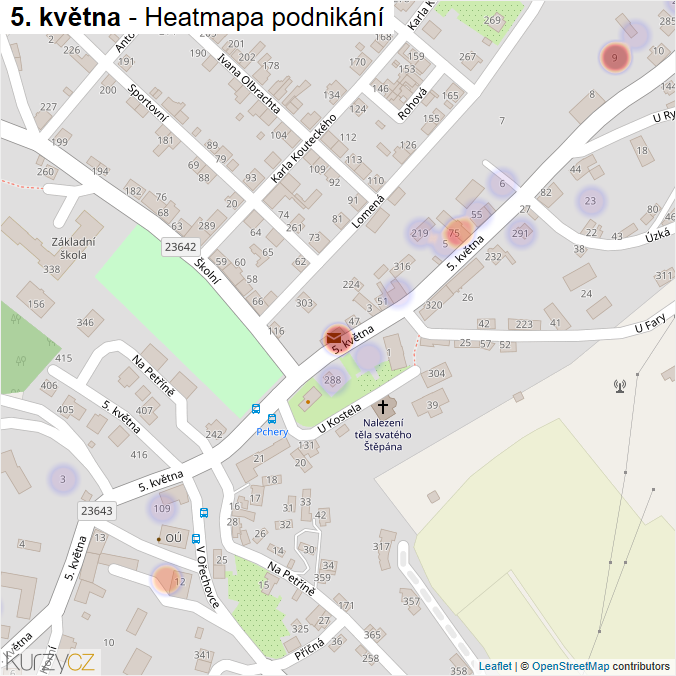 Mapa 5. května - Firmy v ulici.