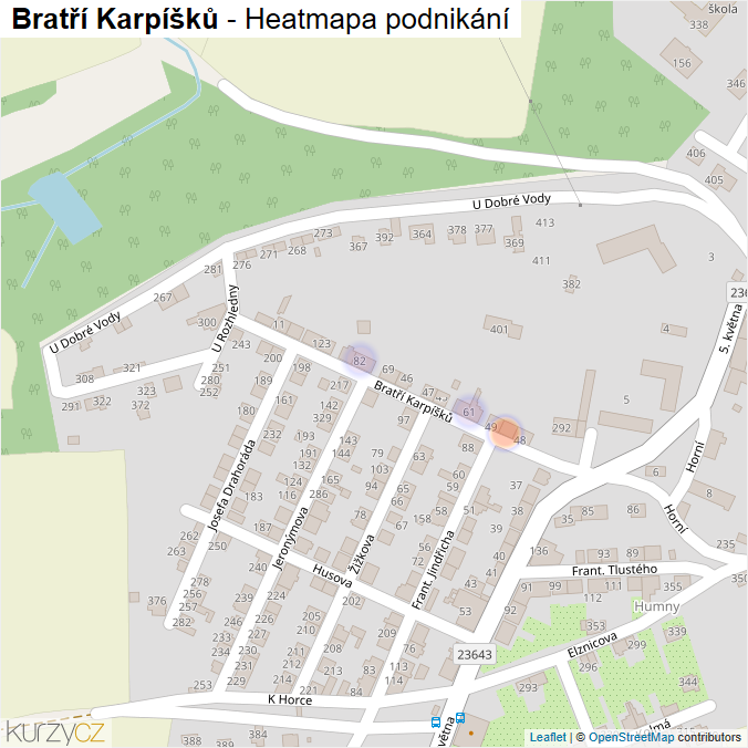 Mapa Bratří Karpíšků - Firmy v ulici.