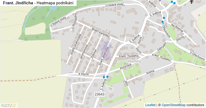 Frant. Jindřicha - mapa podnikání