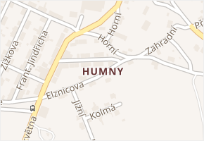 Humny v obci Pchery - mapa části obce