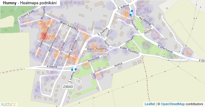 Humny - mapa podnikání