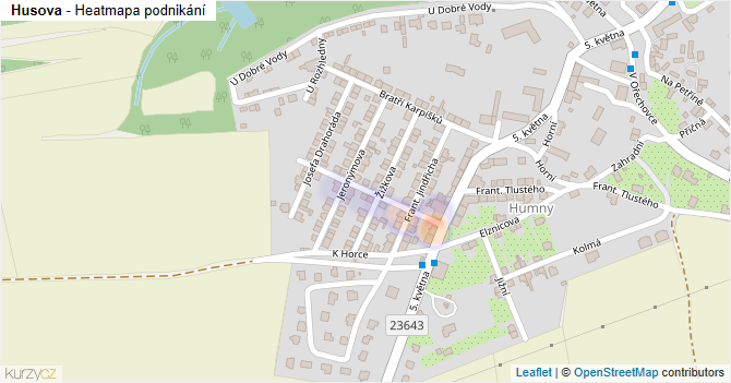 Husova - mapa podnikání