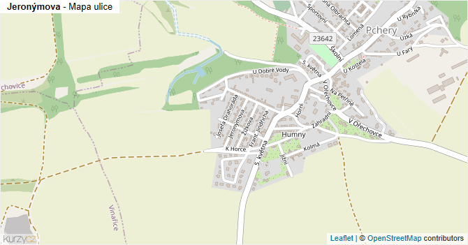 Jeronýmova - mapa ulice