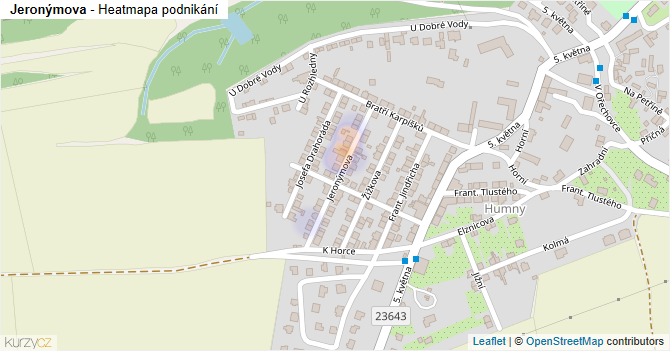 Jeronýmova - mapa podnikání