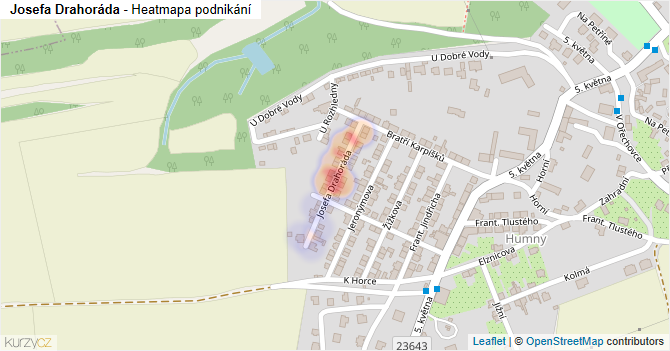 Josefa Drahoráda - mapa podnikání