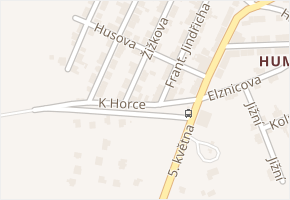 K Horce v obci Pchery - mapa ulice