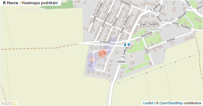 K Horce - mapa podnikání