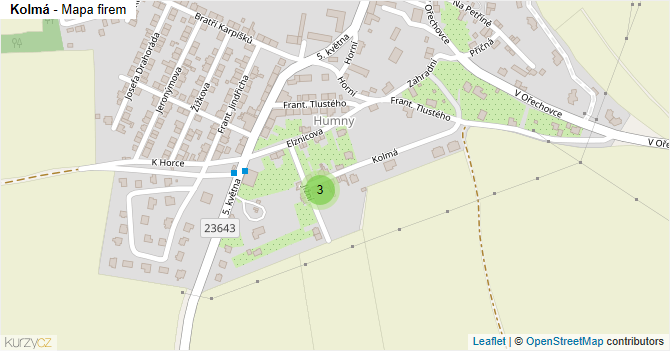 Kolmá - mapa firem