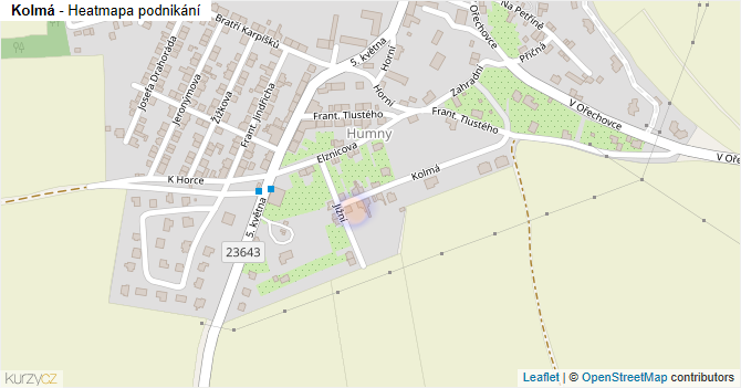 Kolmá - mapa podnikání