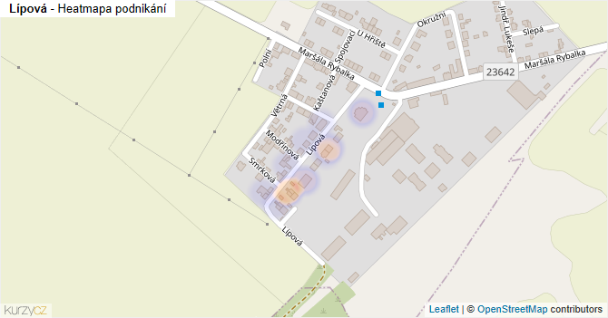 Lípová - mapa podnikání