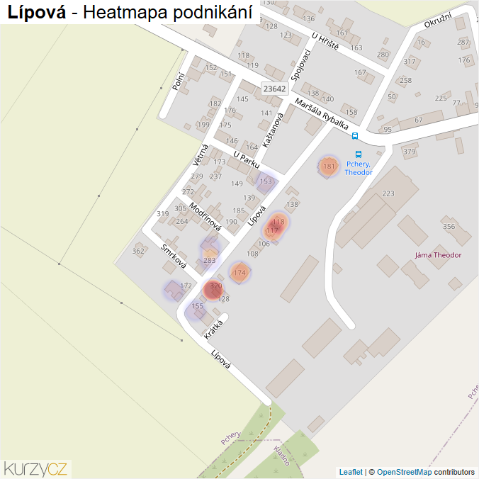 Mapa Lípová - Firmy v ulici.