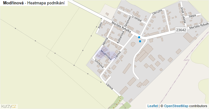 Modřínová - mapa podnikání