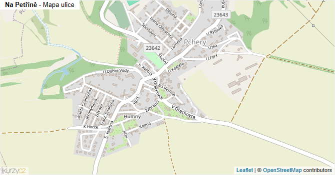 Na Petříně - mapa ulice