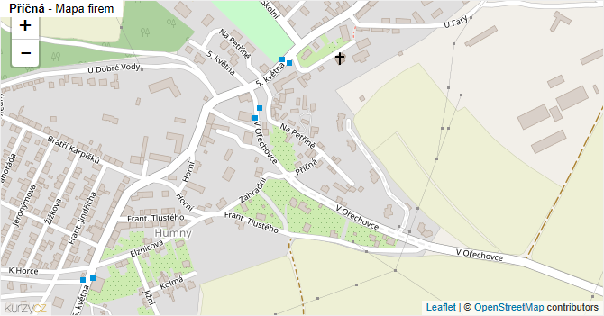 Příčná - mapa firem