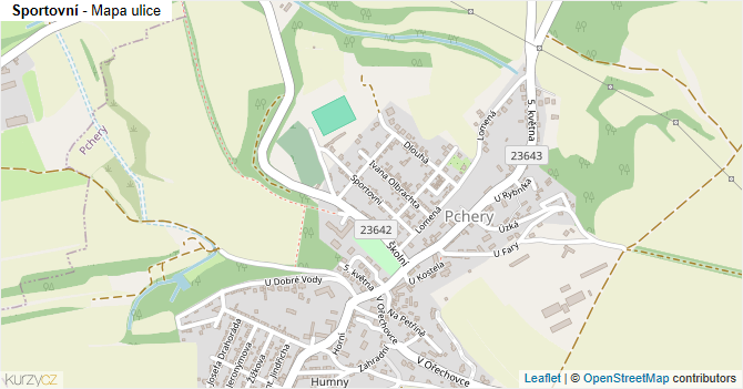Sportovní - mapa ulice