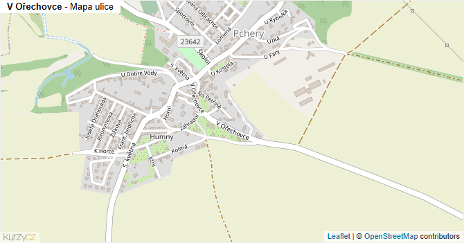 V Ořechovce - mapa ulice