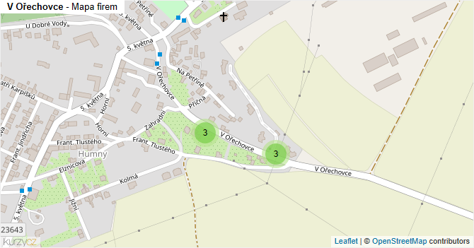 V Ořechovce - mapa firem