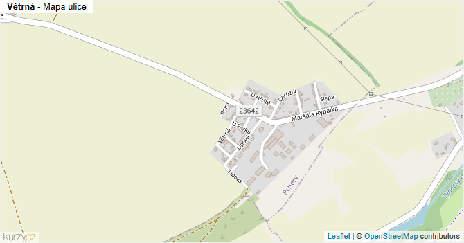 Větrná - mapa ulice