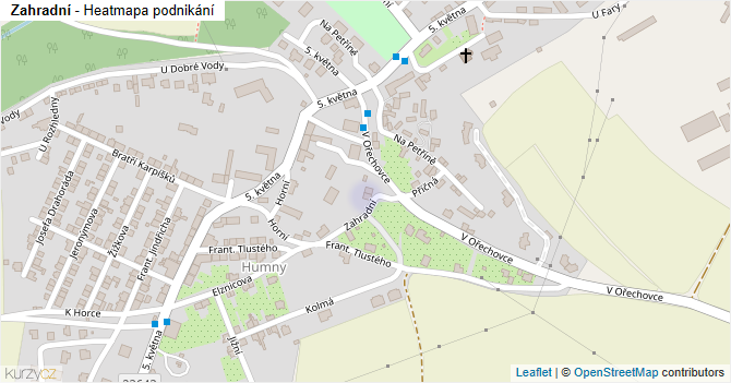 Zahradní - mapa podnikání