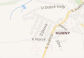 Žižkova v obci Pchery - mapa ulice