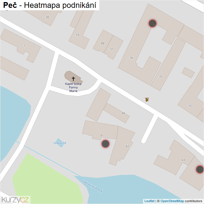 Mapa Peč - Firmy v obci.