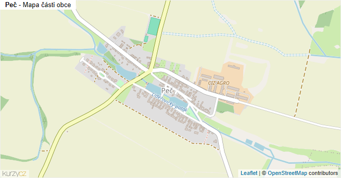 Peč - mapa části obce