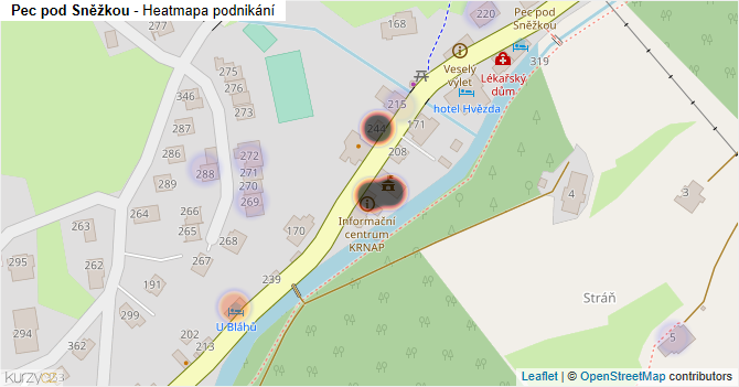Pec pod Sněžkou - mapa podnikání