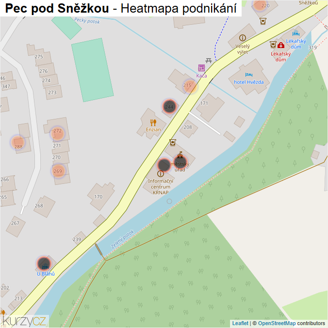 Mapa Pec pod Sněžkou - Firmy v obci.