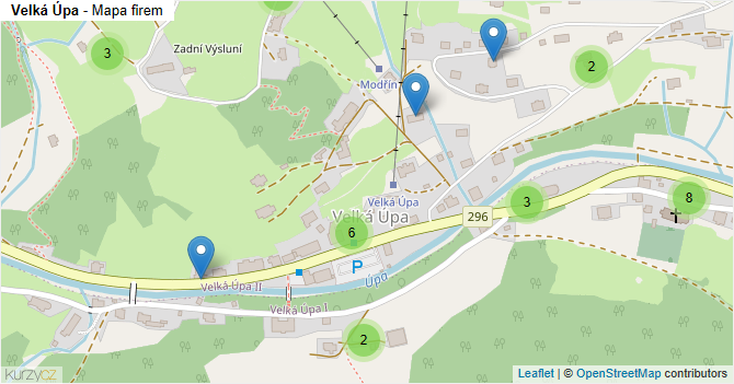 Velká Úpa - mapa firem