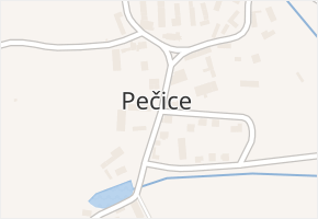 Pečice v obci Pečice - mapa části obce