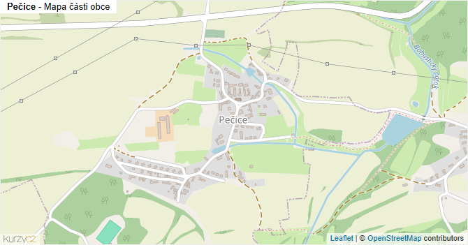 Pečice - mapa části obce