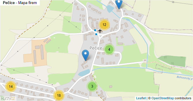Pečice - mapa firem