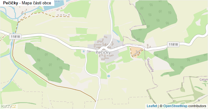 Pečičky - mapa části obce