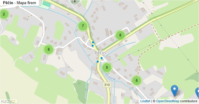 Pěčín - mapa firem