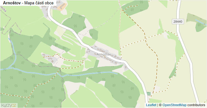 Arnoštov - mapa části obce