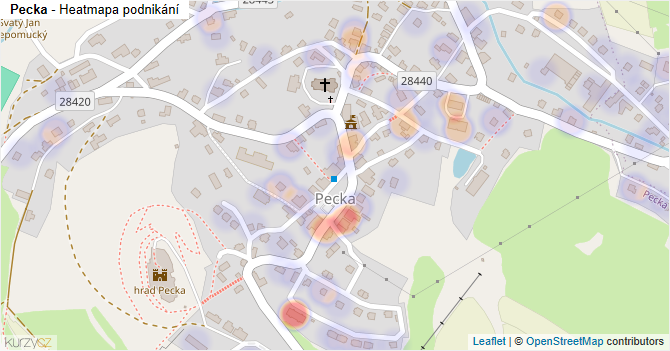 Pecka - mapa podnikání