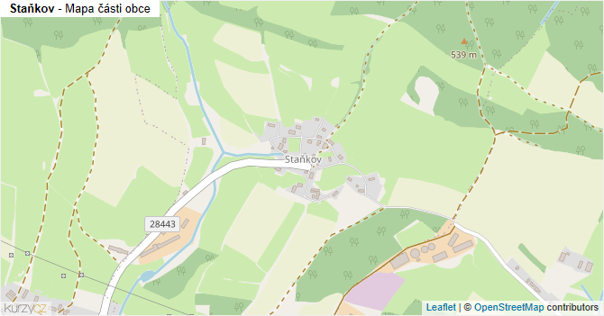 Staňkov - mapa části obce