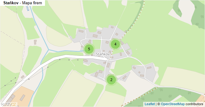 Staňkov - mapa firem