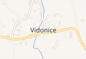 Vidonice v obci Pecka - mapa části obce